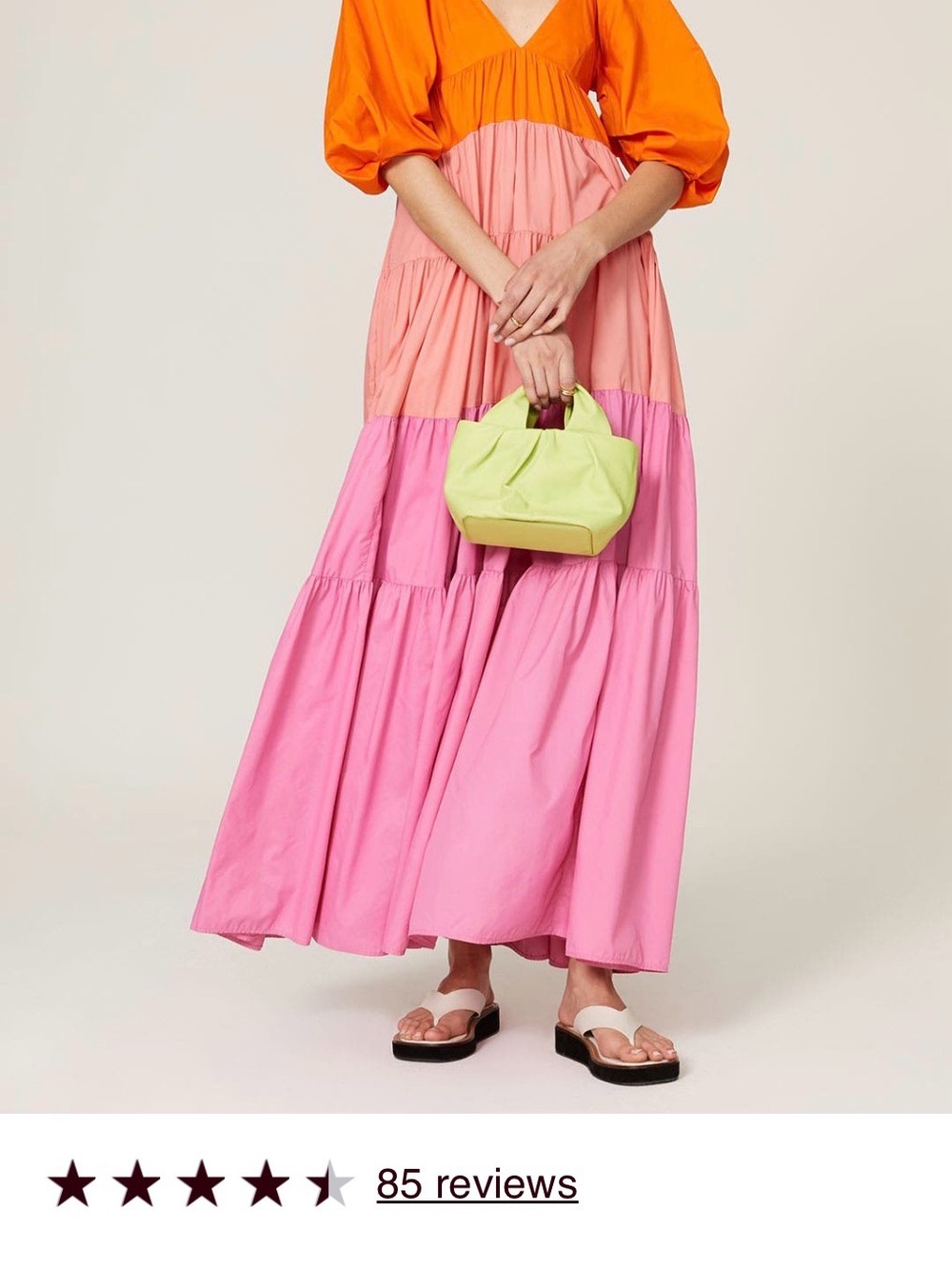 STAUD Orange and Pink Tiered Meadow Maxi Dress SIZE S NWT Discontinued!